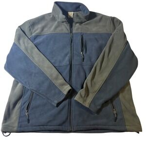 Red‎ Head Mens 2XL Fleece Jacket Full Zip Gray Blue Pockets Outdoors